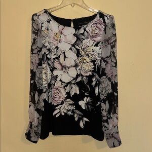 White House Black Market Floral Blouse